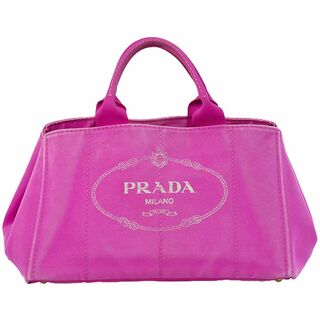 プラダ(PRADA)の本物 プラダ PRADA カナパ トートバッグ ハンドバッグ キャンバス ピンク Canapa バッグ 中古(トートバッグ)
