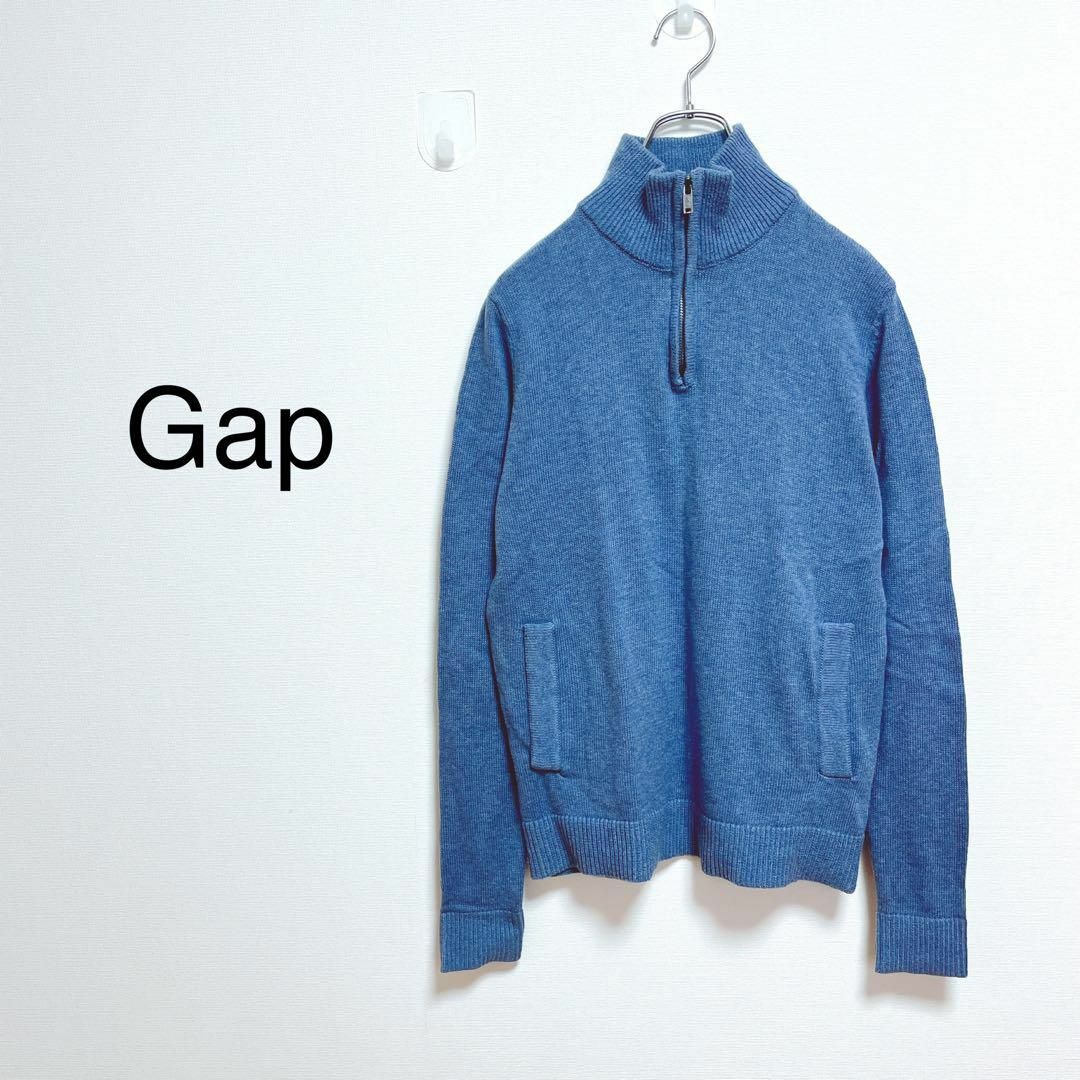 GAP(ギャップ)のギャップ　クォータージップニットトップス　コットン【XXS】ポケット　ベーシック メンズのトップス(ニット/セーター)の商品写真