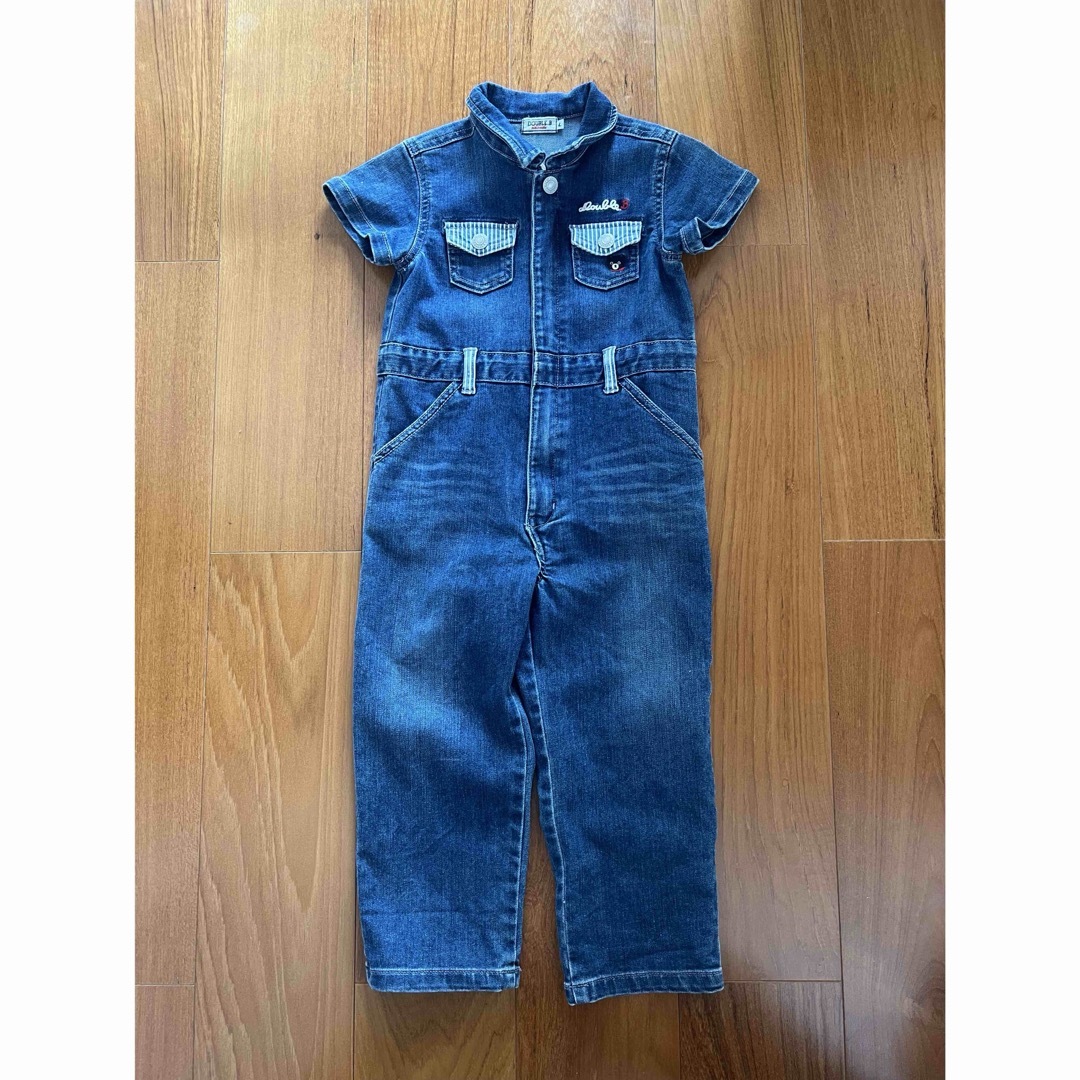 ダブルビー　デニムサロペット　ミキハウス　オーバーオール キッズ/ベビー/マタニティのキッズ服男の子用(90cm~)(パンツ/スパッツ)の商品写真