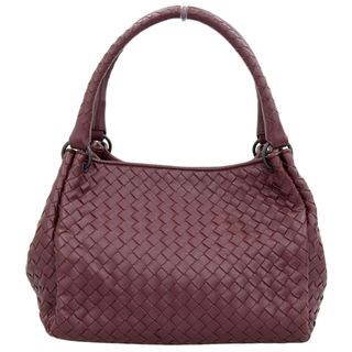 ボッテガヴェネタ(Bottega Veneta)の【本物保証】 超美品 ボッテガ ヴェネタ BOTTEGA VENETA ミニパラシュート ハンドバッグ レザー ボルドー 428047(ハンドバッグ)