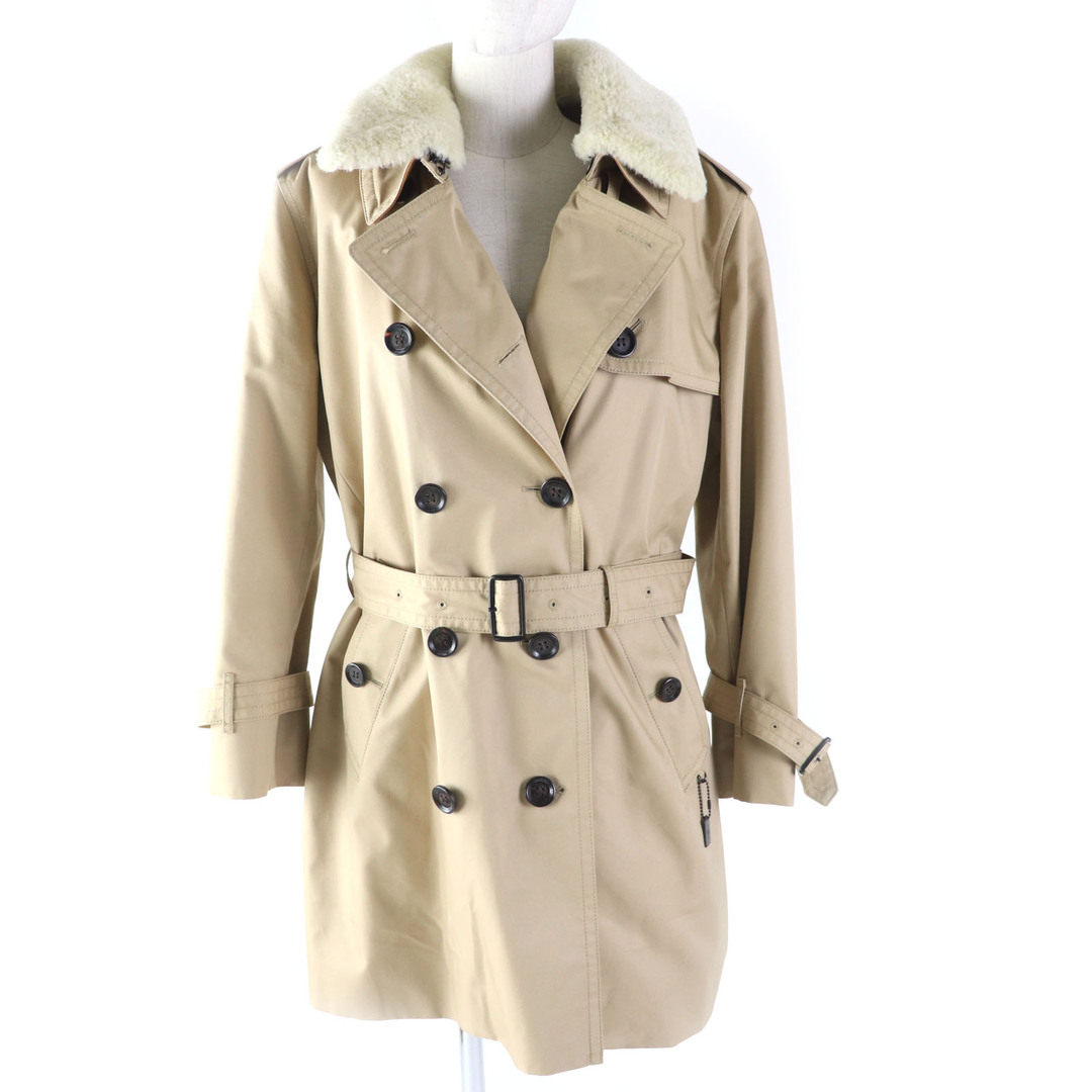 COACH - 未使用品 COACH コーチ F76255 襟元ムートン・ライナー・ベルト付 レザー使い トレンチコート ベージュ LP 正規品 レディース 定価176,000円