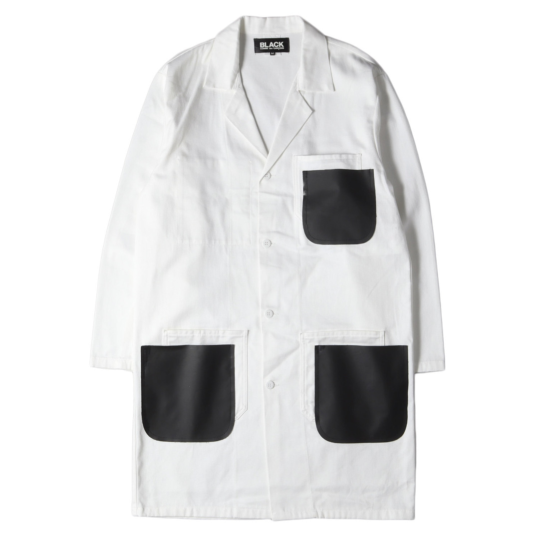 BLACK COMME des GARCONS(ブラックコムデギャルソン)のBLACK COMME des GARCONS ブラック コムデギャルソン コート サイズ:M 22SS リビルド EVA樹脂ポケット コットン ツイル エンジニアコート 1I-C004 再構築 リメイク ホワイト 白 アウター ジャケット 上着【メンズ】【中古】 メンズのジャケット/アウター(その他)の商品写真