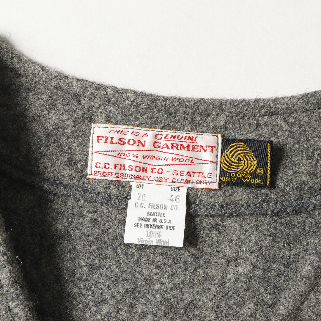 FILSON(フィルソン)の美品 FILSON フィルソン ベスト サイズ:46(XXXL) ウール マッキーノベスト USA製 グレー トップス 定番モデル【メンズ】【中古】 メンズのトップス(ベスト)の商品写真