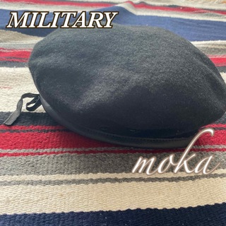 ミリタリー(MILITARY)のミリタリー  ウール アーミー ベレー帽 実物 60(ハンチング/ベレー帽)