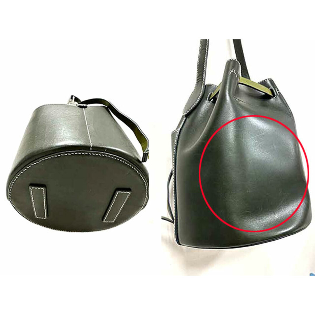 ANYA HINDMARCH(アニヤハインドマーチ)の【中古】ANYA HINDMARCH アニヤ ハインドマーチ バッグ レディース バケットバッグ スモール ダークオリーブ 163408 レディースのバッグ(メッセンジャーバッグ)の商品写真