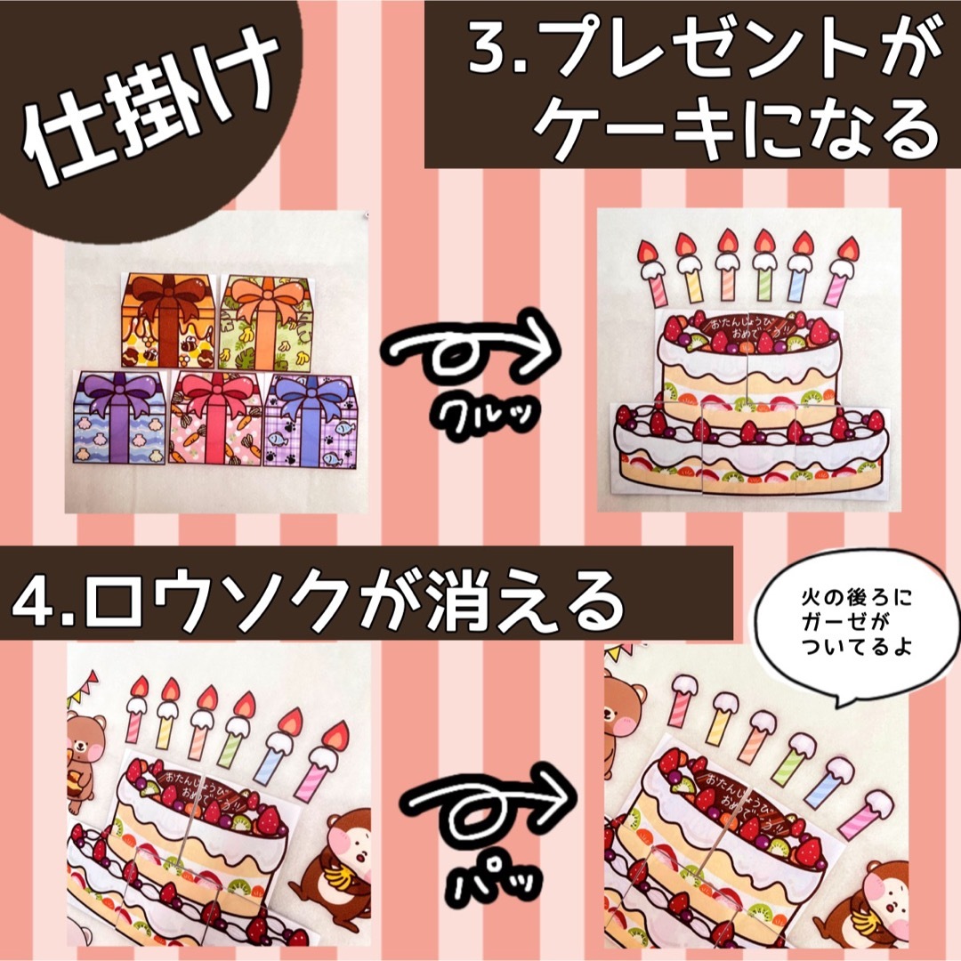 【パネルシアター/XLサイズ/完成品】誕生日 キッズ/ベビー/マタニティのおもちゃ(知育玩具)の商品写真