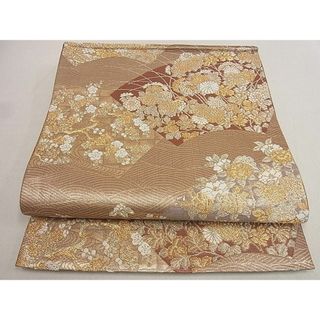 平和屋2■六通柄袋帯　地紙立波花文　金糸　逸品　du4126(帯)