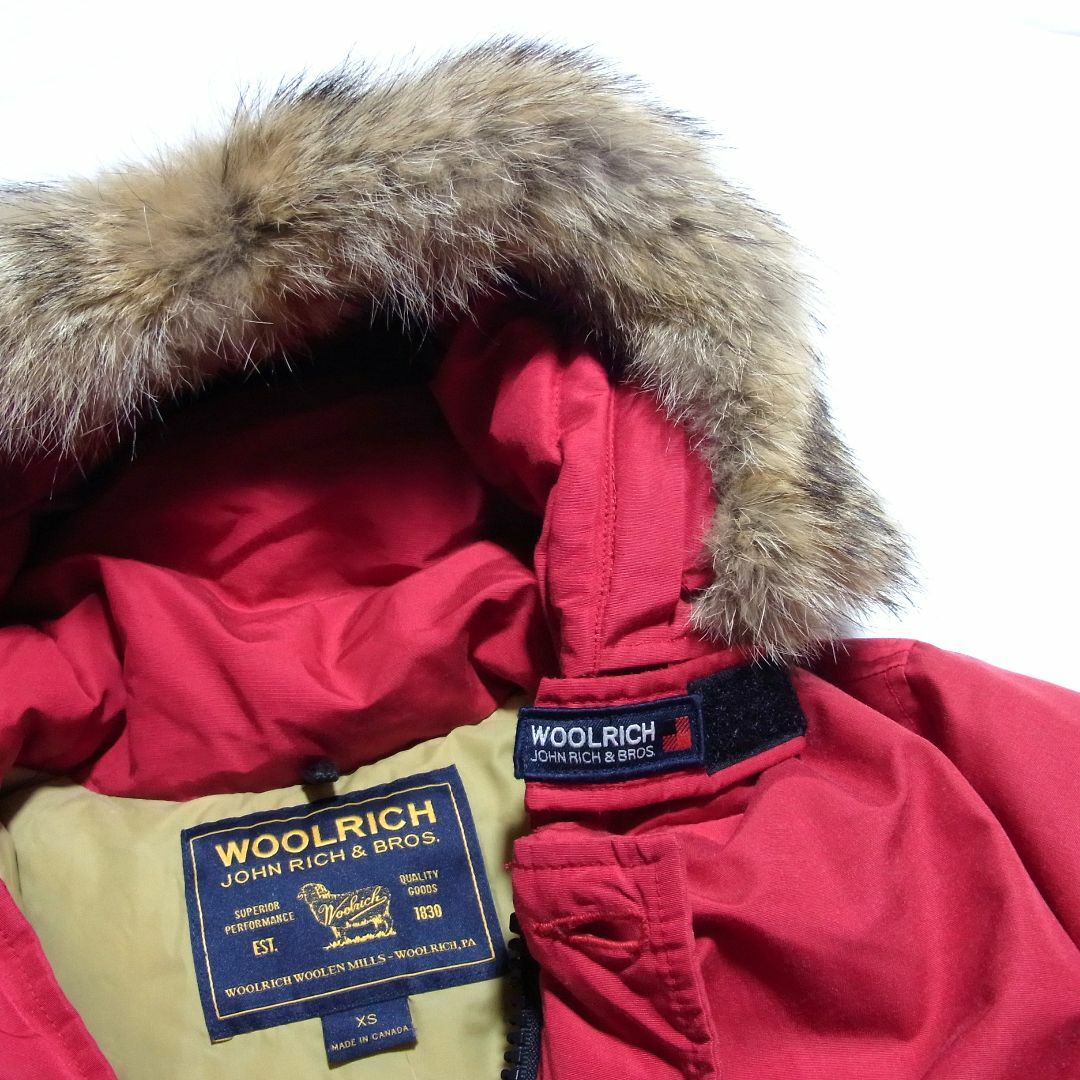 WOOLRICH(ウールリッチ)のウールリッチ アークティック パーカー ファー ダウン ジャケット XS レッド メンズのジャケット/アウター(ダウンジャケット)の商品写真