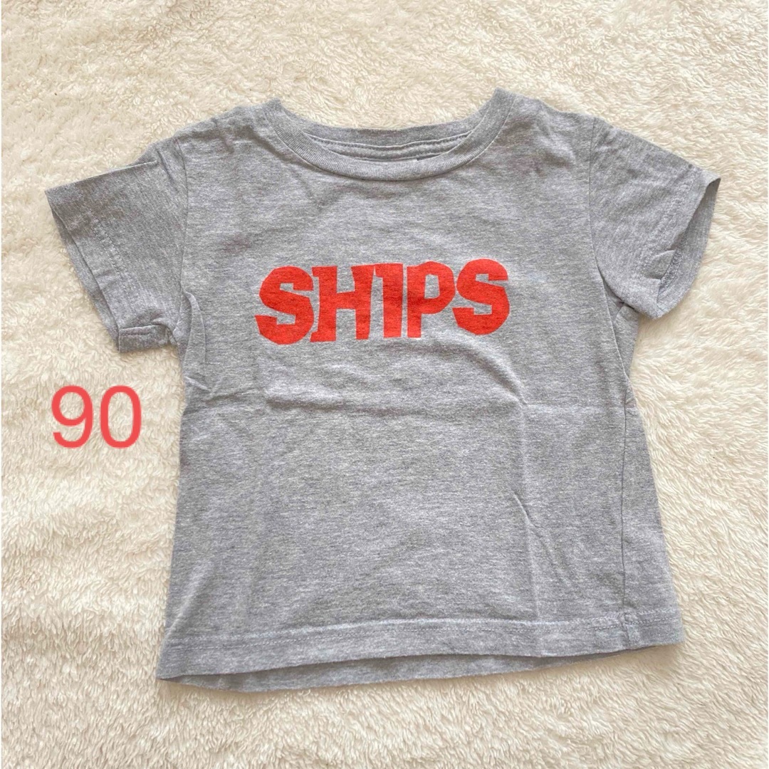 SHIPS(シップス)の【美品】SHIPS  グレー Tシャツ size 90 キッズ/ベビー/マタニティのキッズ服男の子用(90cm~)(Tシャツ/カットソー)の商品写真