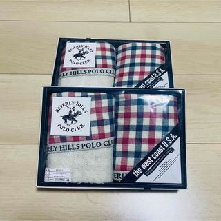 ビバリーヒルズポロクラブ(BEVERLY HILLS POLO CLUB（BHPC）)の【最終値】【新品】ビバリーヒルズポロクラブ　ウォッシュタオル 4枚　ハンカチ(ハンカチ)