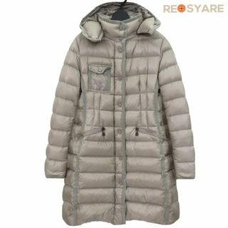 モンクレール(MONCLER)のMONCLER モンクレール HERMINE エルミンヌ ロゴワッペン Aライン フード ジップアップ ダウン コート 46299(ダウンコート)