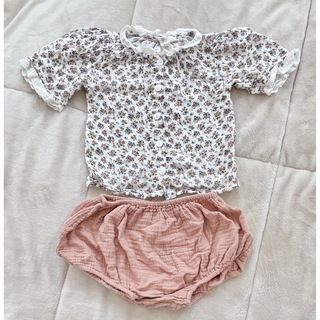 キャラメルベビー&チャイルド(Caramel baby&child )のlittle cotton clothes ブラウス　セット　2-3y(ブラウス)