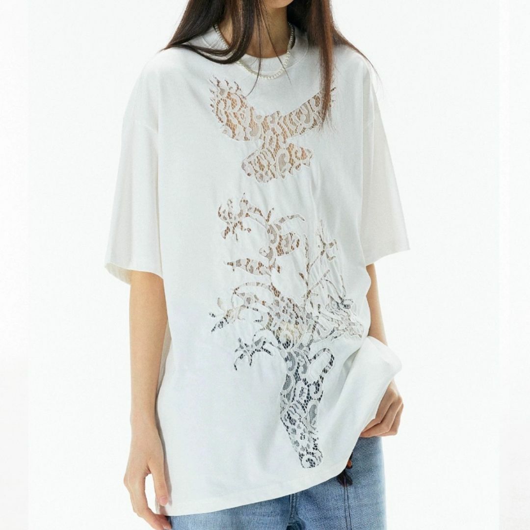 Acne Studios - APRIORITY Tシャツ カットアウト レース ユニセックス オーバー