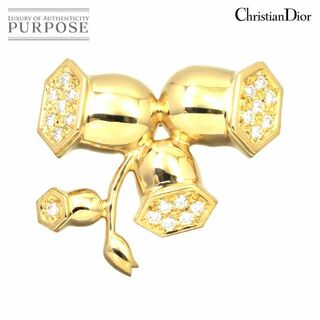 ディオール(Dior)のクリスチャン ディオール Dior ダイヤ ブローチ 18K YG イエローゴールド 750 VLP 90196599(ブローチ/コサージュ)