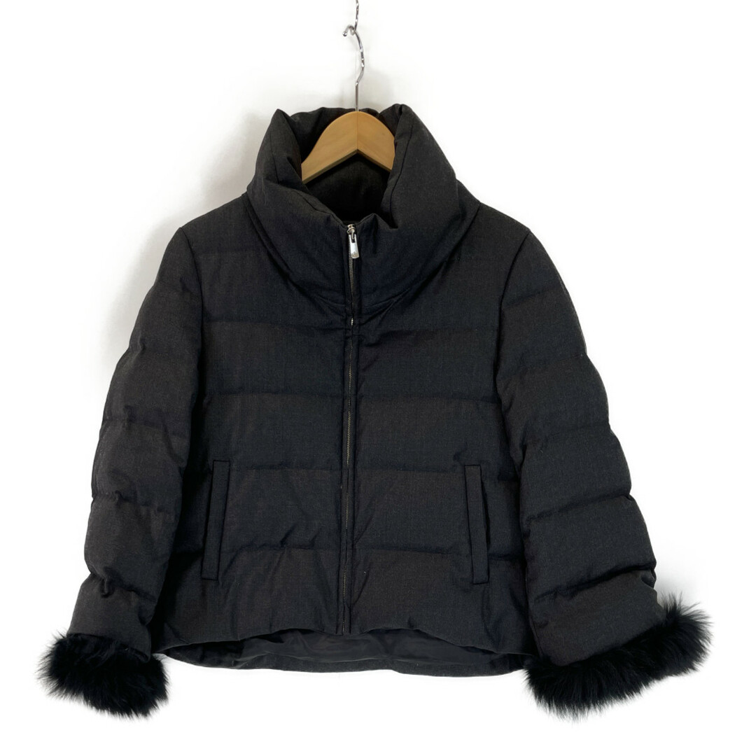 ANAYI(アナイ)のアナイ ﾁｬｺｰﾙ ｳｰﾙ 袖ﾌｧｰ ﾀﾞｳﾝｼﾞｬｹｯﾄ 36 レディースのジャケット/アウター(その他)の商品写真