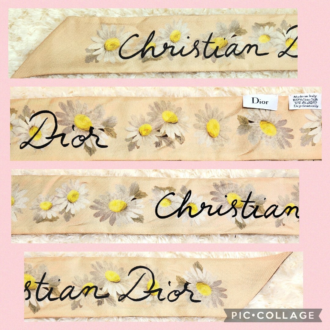 Christian Dior(クリスチャンディオール)のChristian Dior♡シルク フラワー ミッツァ リボンスカーフ レディースのファッション小物(バンダナ/スカーフ)の商品写真