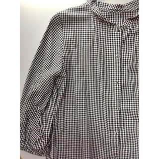 collins' studio 白×黒ギンガムチェックシャツ Lサイズ(シャツ/ブラウス(長袖/七分))
