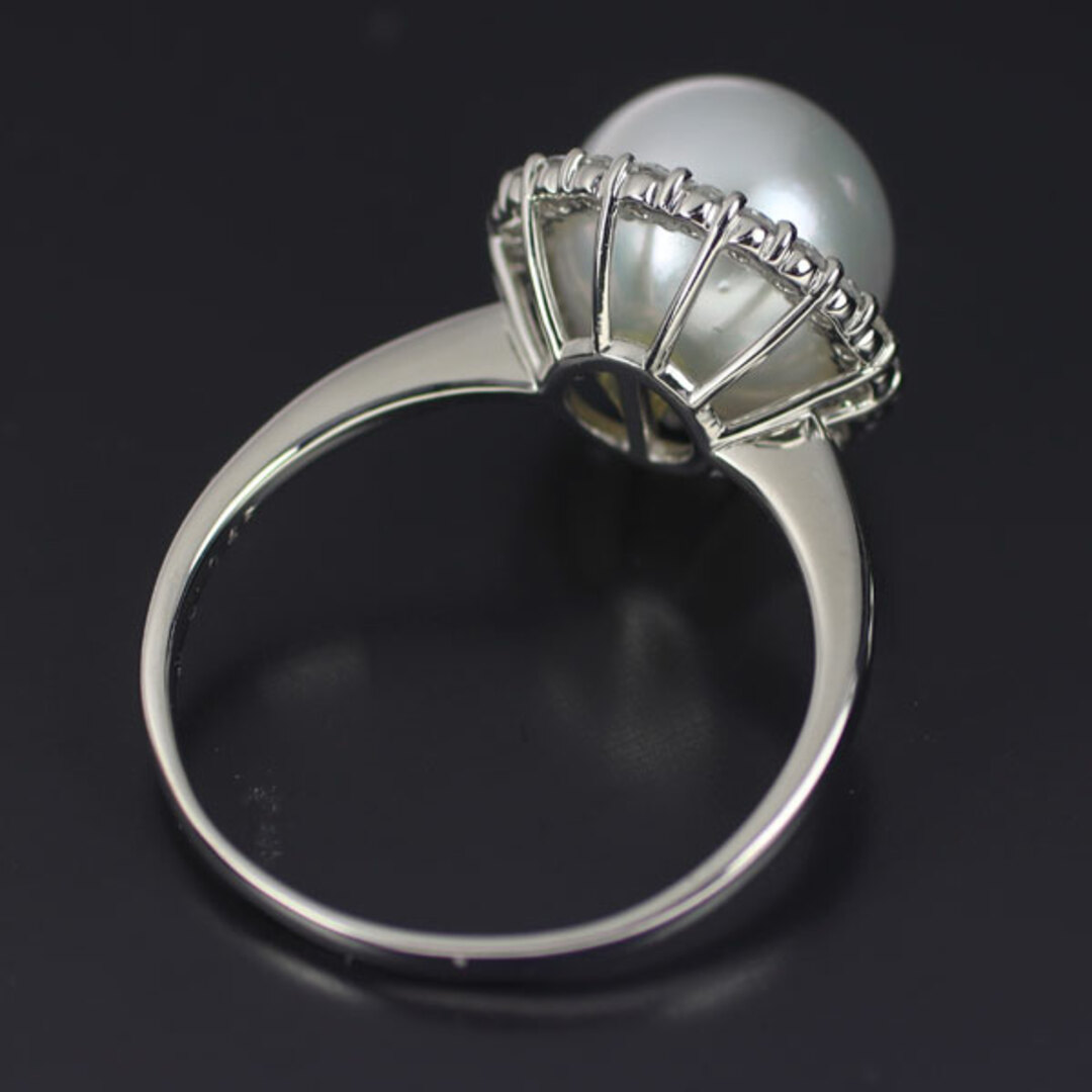 Pt900 白蝶真珠 ダイヤモンド リング 径約11.1mm D0.45ct レディースのアクセサリー(リング(指輪))の商品写真