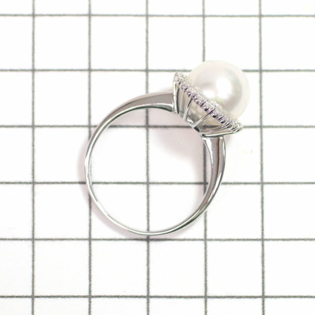 Pt900 白蝶真珠 ダイヤモンド リング 径約11.1mm D0.45ct レディースのアクセサリー(リング(指輪))の商品写真