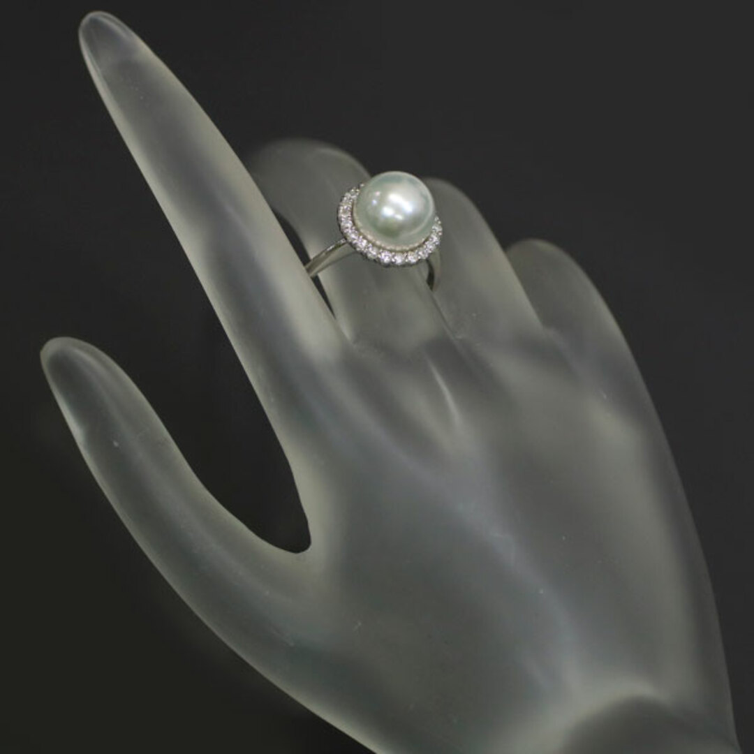 Pt900 白蝶真珠 ダイヤモンド リング 径約11.1mm D0.45ct レディースのアクセサリー(リング(指輪))の商品写真
