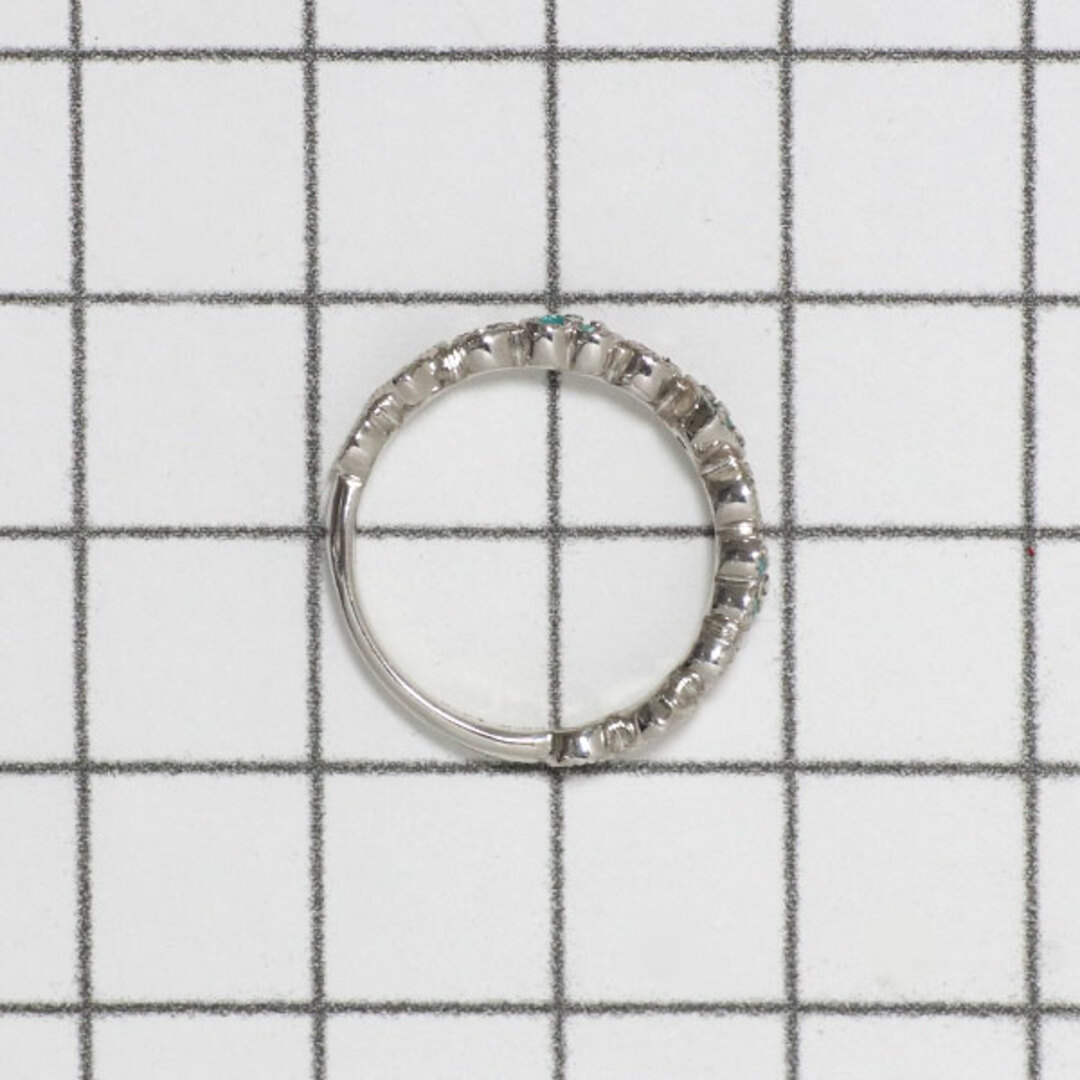 新品 K18WG パライバトルマリン ダイヤモンド リング 0.07ct D0.08ct ハート レディースのアクセサリー(リング(指輪))の商品写真