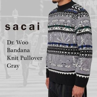 サカイ(sacai)のsacai×dr.woo バンダナ プルオーバー ニット(ニット/セーター)