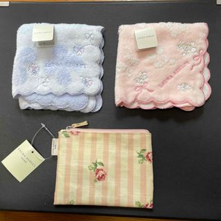 ローラアシュレイ(LAURA ASHLEY)の【お値下げ】LAURA ASHLEYの新品未使用タグ付のハンカチとコインケース(ハンカチ)