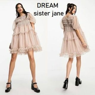 シスタージェーン(sister jane)のDREAM Sister Jane ドット柄 フリルチュールドレス(ミニドレス)