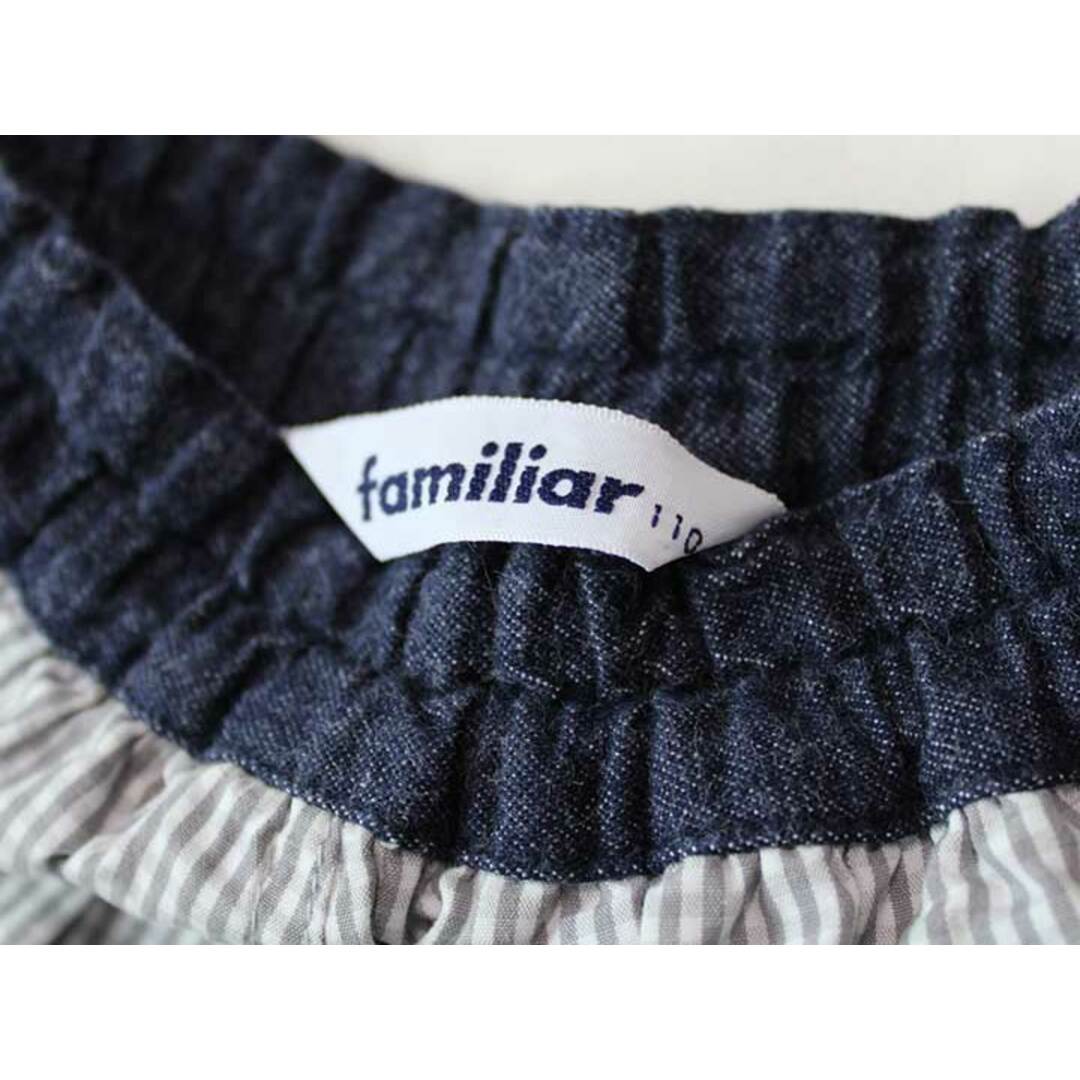 familiar(ファミリア)の☆ファミリア/familiar☆110cm スカート グレー×白 【中古】子供服 キッズ kids 女の子 春夏 414032 bottoms キッズ/ベビー/マタニティのキッズ服女の子用(90cm~)(スカート)の商品写真