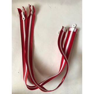 riri逆開ビスロン止水オプンファスナー71cm   RED×WHITE 2本(各種パーツ)