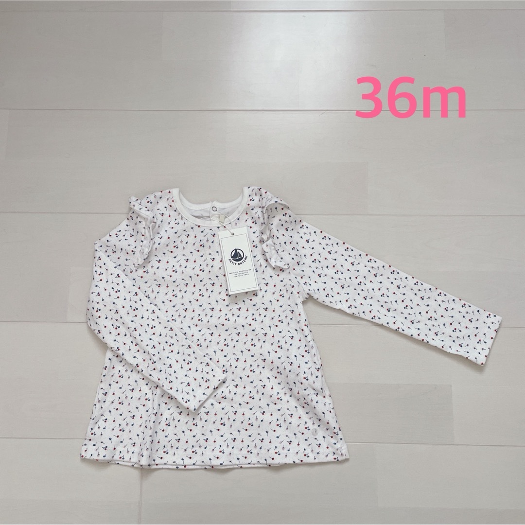 PETIT BATEAU(プチバトー)のプチバトー　プリント長袖カットソー  36m キッズ/ベビー/マタニティのキッズ服女の子用(90cm~)(Tシャツ/カットソー)の商品写真