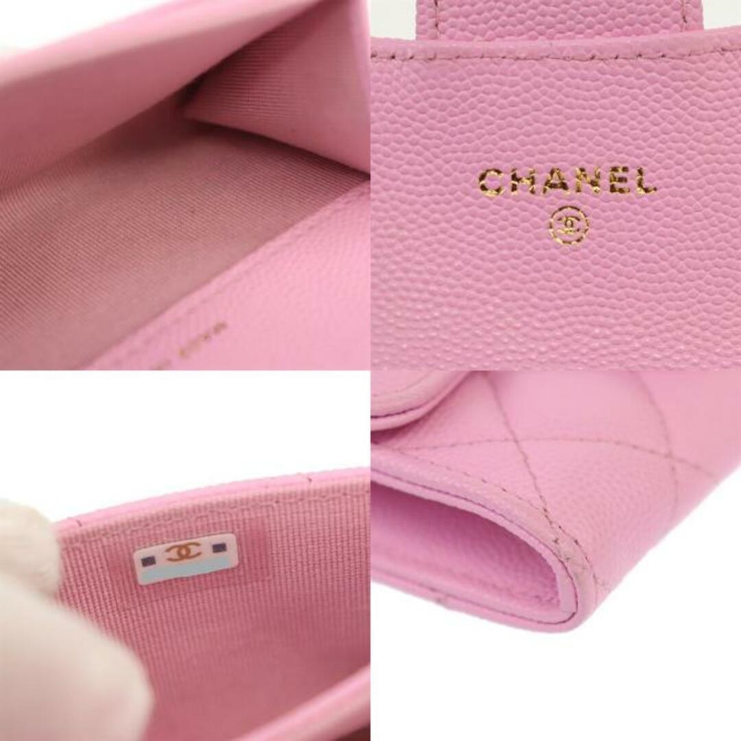 CHANEL(シャネル)のシャネル マトラッセ カードケース ココマーク 中古 ピンク キャビアスキン CHANEL 【中古】| レザー 名刺入れ コンパクト ファッション ブランド小物 レディース ランクA レディースのファッション小物(名刺入れ/定期入れ)の商品写真