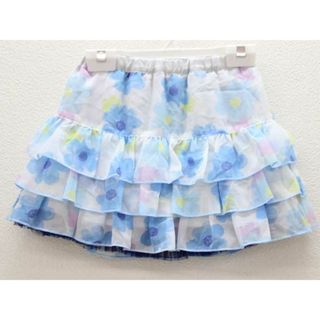 ニットプランナー(KP)の▽ニットプランナー/KP▽110cm リバーシブルスカート 白×ブルー系＆紺【中古】子供服 キッズ kids 女の子 春夏 014032 bottoms(スカート)