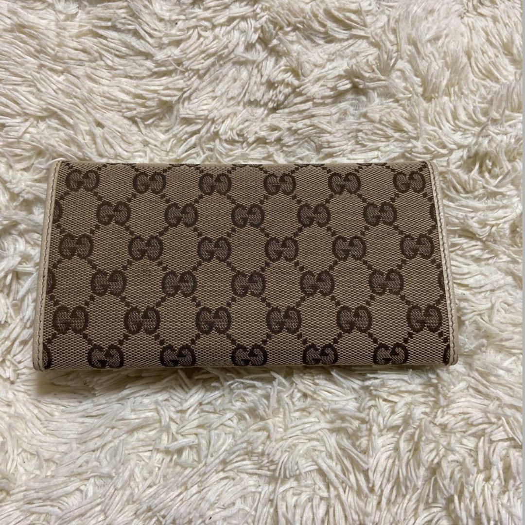 Gucci(グッチ)のGUCCI　グッチ　GGキャンバス　メタルバー 長財布 レディースのファッション小物(財布)の商品写真