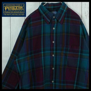 PENDLETON - 【希少】ペンドルトン 70s シャツ USA製 オンブレ チェック柄 長袖 L