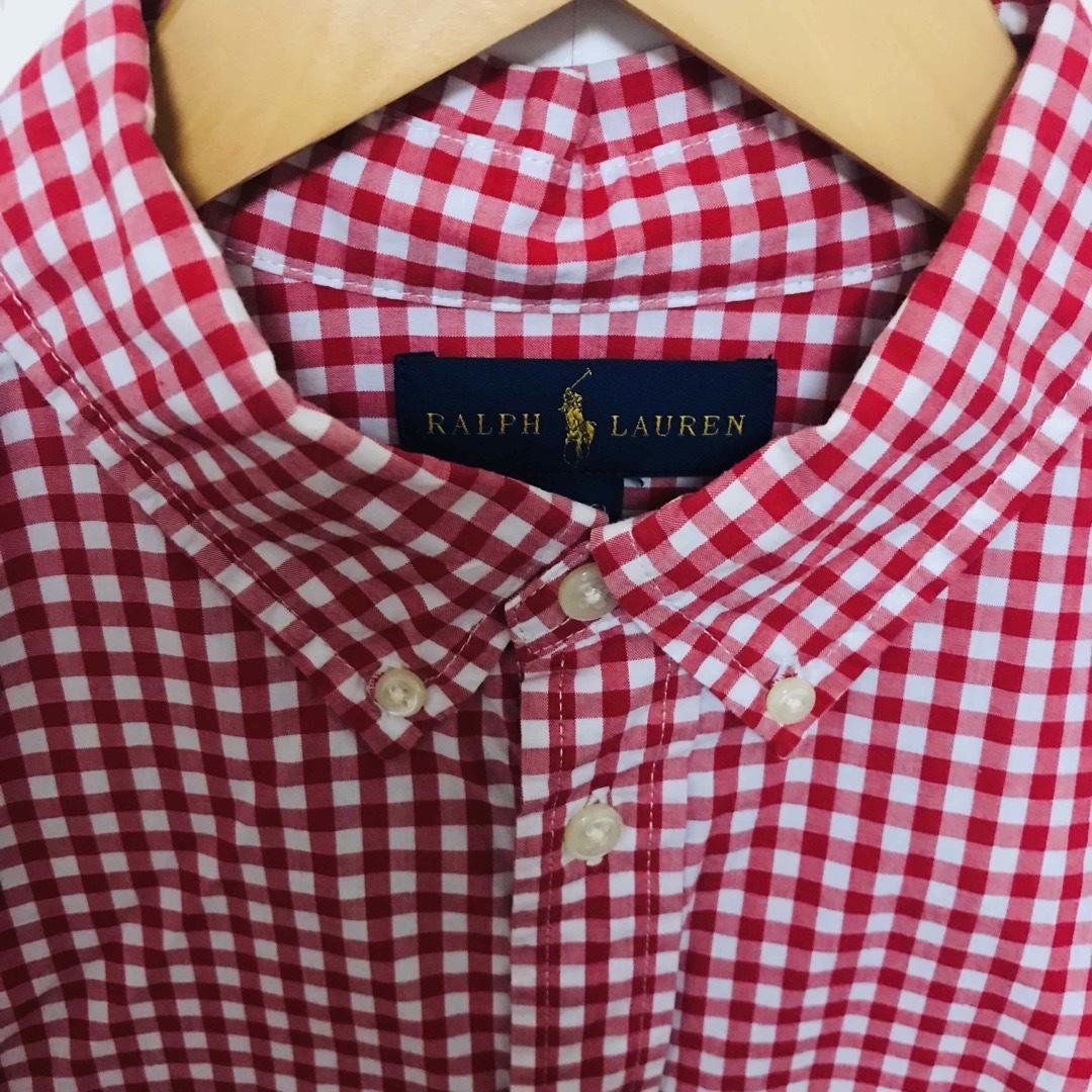 POLO RALPH LAUREN(ポロラルフローレン)の美品　ラルフローレン　POLO RALPH LAUREN 赤色 チェックシャツ レディースのトップス(シャツ/ブラウス(長袖/七分))の商品写真