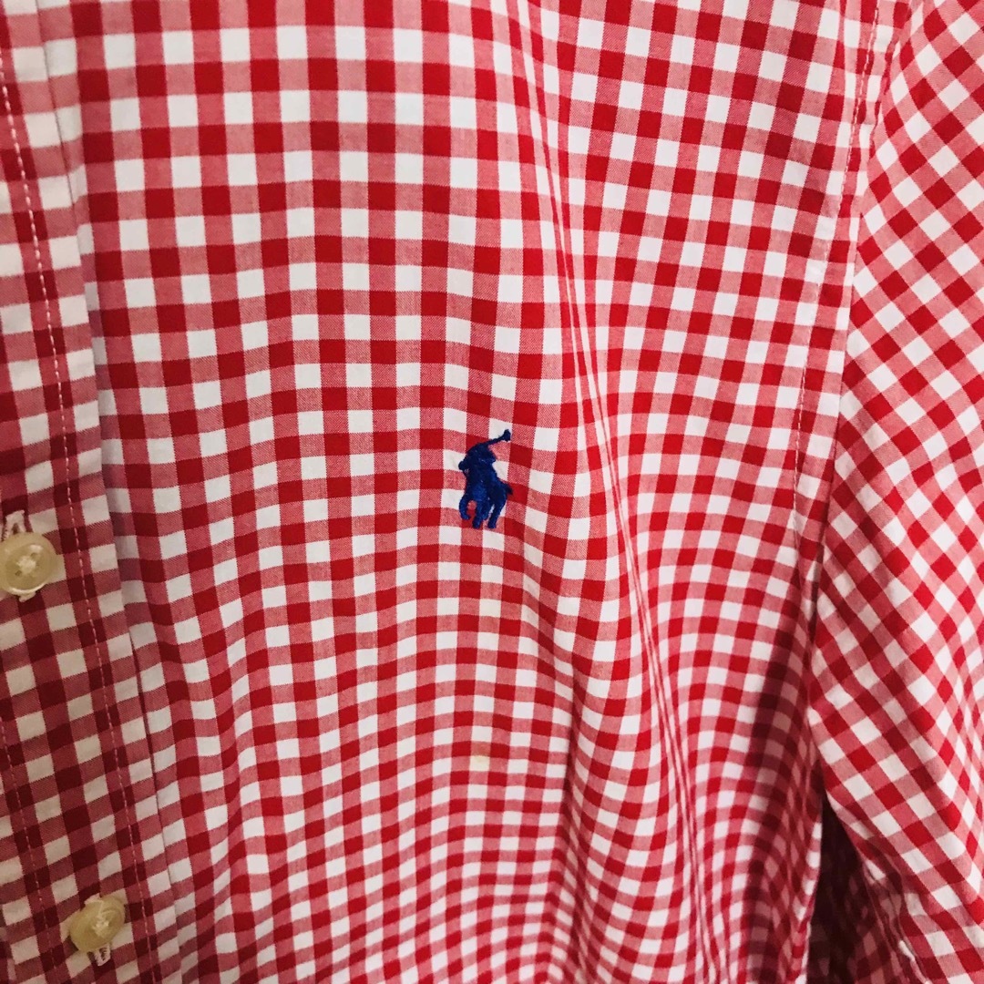 POLO RALPH LAUREN(ポロラルフローレン)の美品　ラルフローレン　POLO RALPH LAUREN 赤色 チェックシャツ レディースのトップス(シャツ/ブラウス(長袖/七分))の商品写真