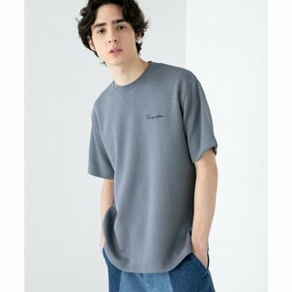 センスオブプレイスバイアーバンリサーチ(SENSE OF PLACE by URBAN RESEARCH)の【BLUE】『ユニセックス』シシュウダンボールポンチTシャツ(5分袖)(Tシャツ/カットソー(半袖/袖なし))