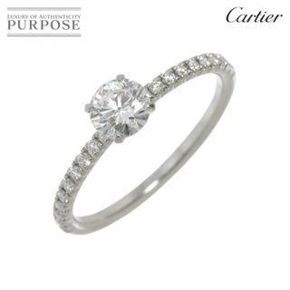 カルティエ(Cartier)のカルティエ Cartier エタンセル ハーフ ダイヤ 0.40ct E/VV2/EX #49 リング Pt プラチナ 指輪【鑑定書・証明書付き】VLP 90218181(リング(指輪))