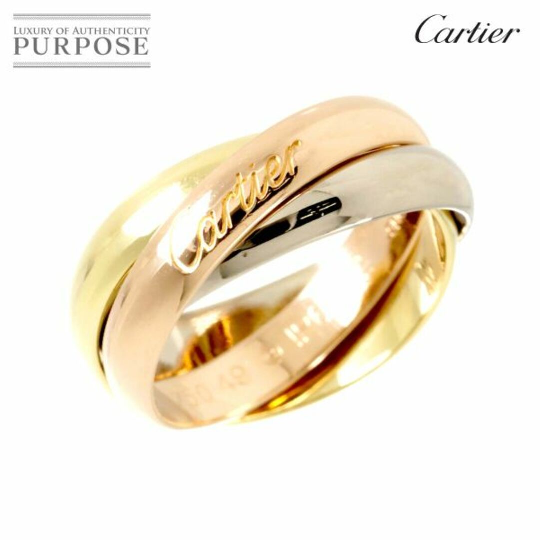 Cartier(カルティエ)のカルティエ Cartier トリニティ MM #49 リング K18 YG WG PG 3連 スリーゴールド 750 指輪【証明書付き】 VLP 90219710 レディースのアクセサリー(リング(指輪))の商品写真