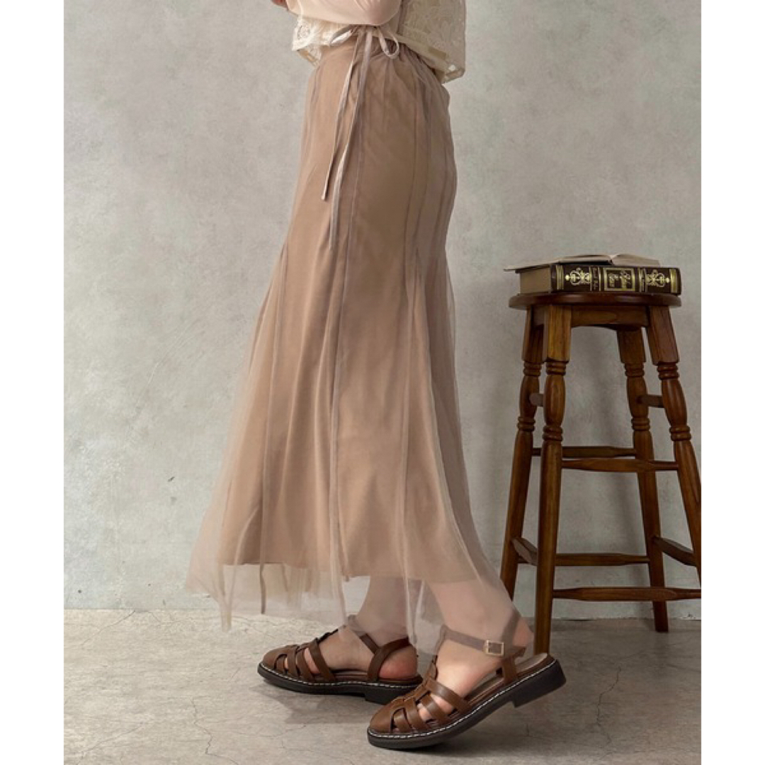 新品　apres jour clair チュールフレアスカート　d2-16 レディースのスカート(ロングスカート)の商品写真