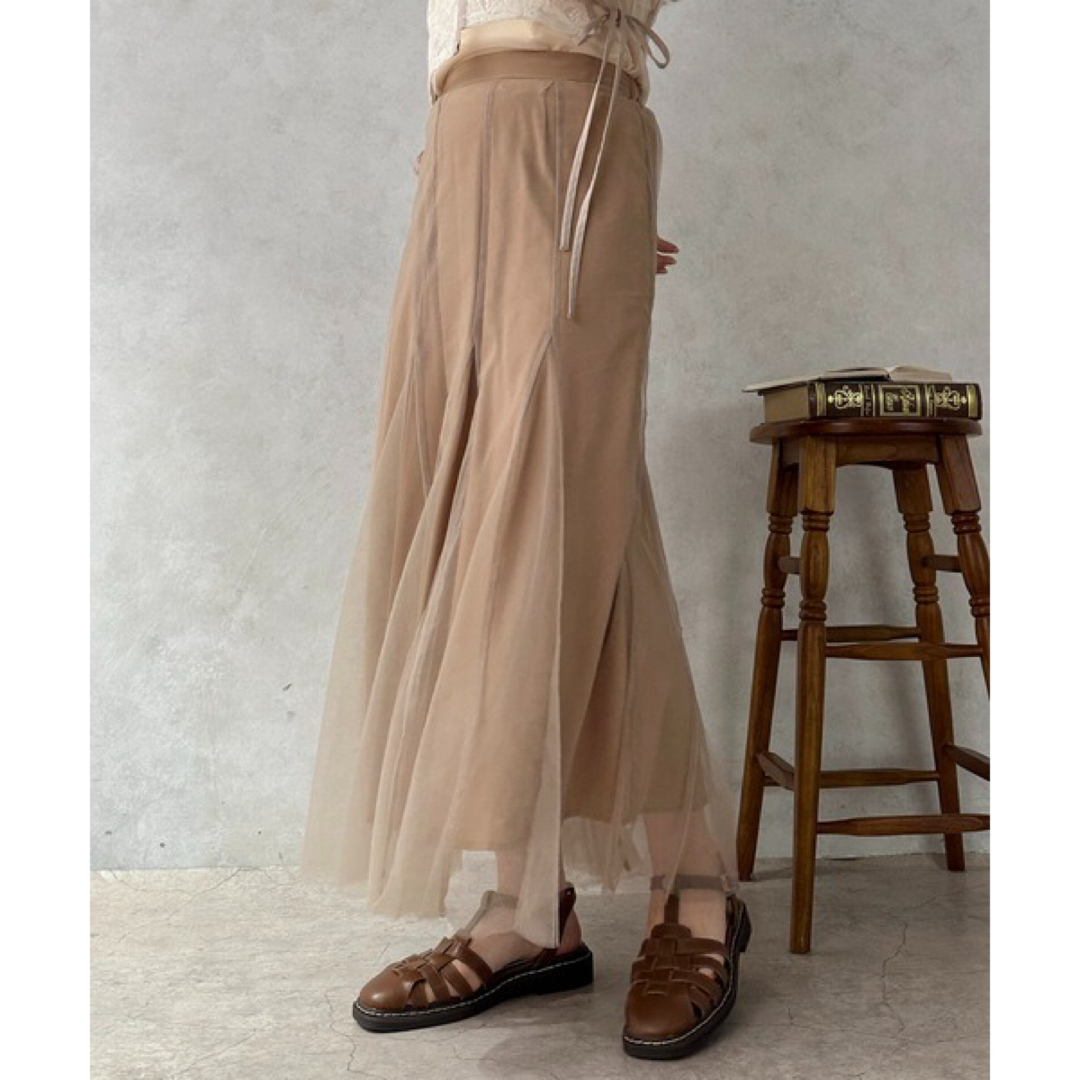 新品　apres jour clair チュールフレアスカート　d2-16 レディースのスカート(ロングスカート)の商品写真
