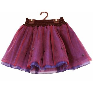 アナスイ(ANNA SUI)の【値下げ!】[アナスイミニ/ANNA SUI mini]100cm インナーパンツ付チュールスカート ワインレッド【中古】子供服 キッズ kids 女の子 春夏秋冬 020132 bottoms(スカート)