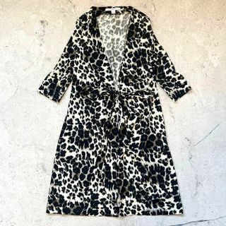 ダイアンフォンファステンバーグ(DIANE von FURSTENBERG)の【ダイアンフォンファステンバーグ】コットンシルク ヒョウ柄 総柄 カーディガン(その他)