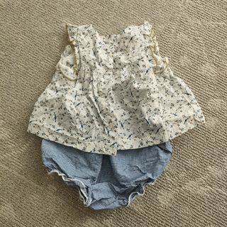 PETIT BATEAU - PETIT BATEAU　小鳥柄セットアップ