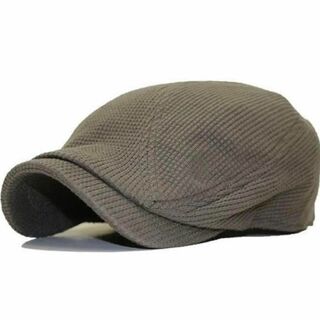 帽子 メンズ レディース ゴルフ帽子 普通サイズ ハンチング ワッフル カーキ(ハンチング/ベレー帽)
