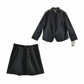 KFC0581■ 新品 ジャケット スカート 替えボタン付 23ABR92 黒(礼服/喪服)