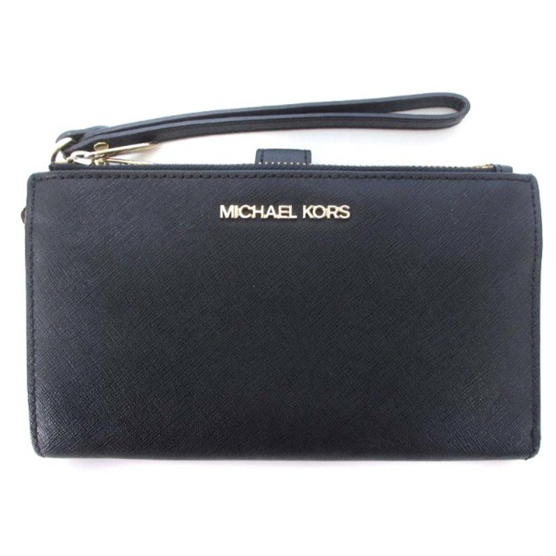 Michael Kors(マイケルコース)のマイケルコース 二つ折り 長財布 ウォレット ロゴ ストラップ レザー 黒 レディースのファッション小物(財布)の商品写真