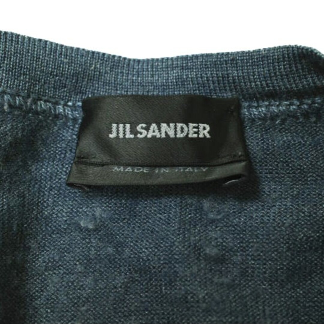 Jil Sander(ジルサンダー)のJIL SANDER ジルサンダー イタリア製 ハイゲージクルーネックニット M程度 BLUE セーター 長袖 プルオーバー トップス【中古】【JIL SANDER】 メンズのトップス(ニット/セーター)の商品写真