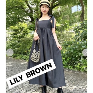 Lily Brown - LILY BROWN◇新品 バイカラーステッチロンパース BEG 1の 